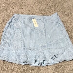 Miami Light Blue Lace Mini Skirt